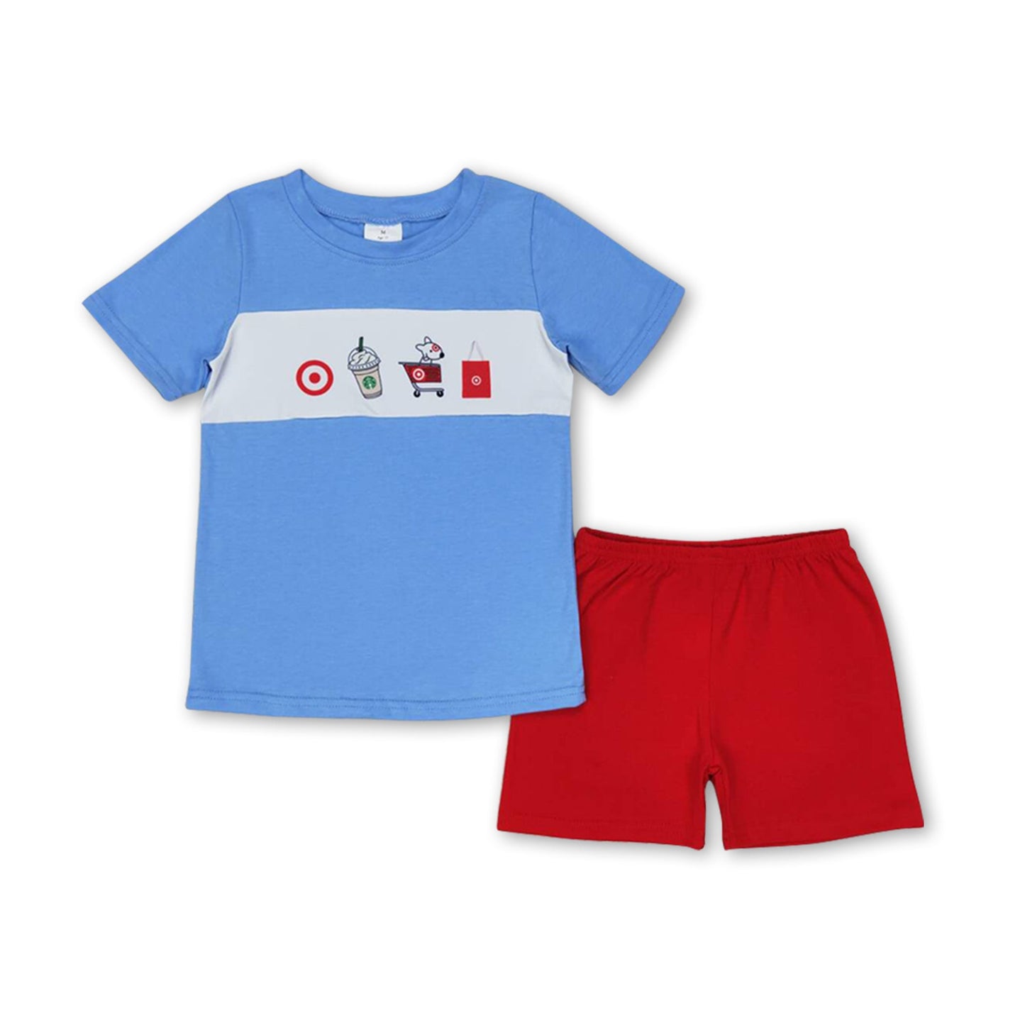 Kurzarm Getränkewagen Oberteil Shorts Jungenkleidung