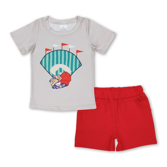 Flagge Baseball Top rote Shorts Kinder Jungen Outfits