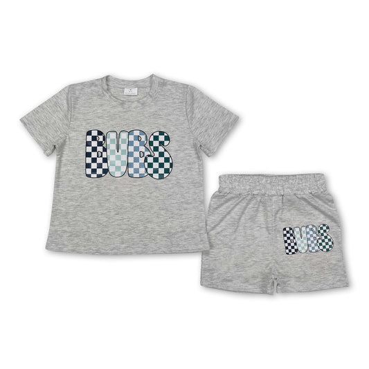Graue Kurzarm-Karoshirts für Babys, Jungenkleidung
