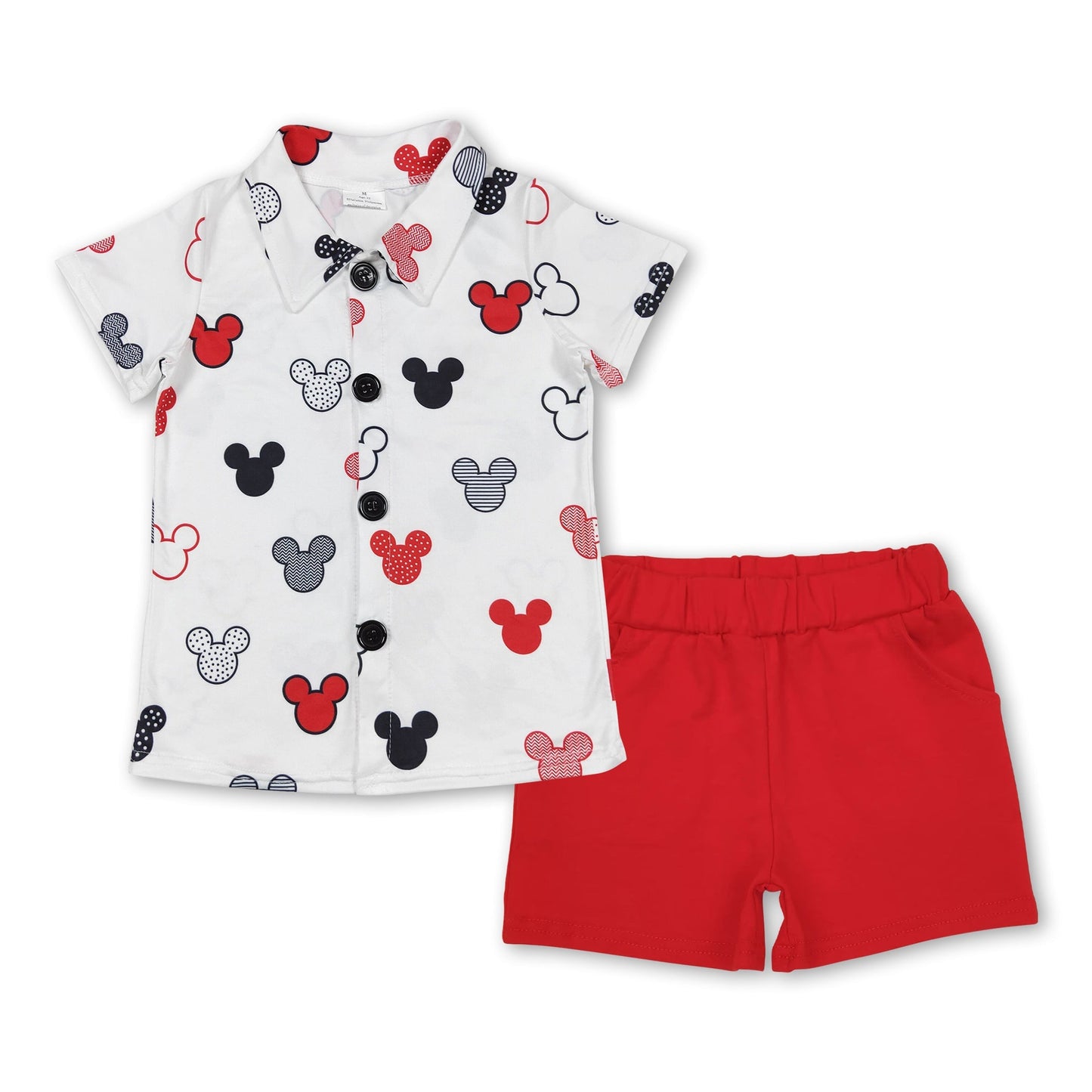 Maus-Taste unten Hemd rote Shorts Jungenkleidung