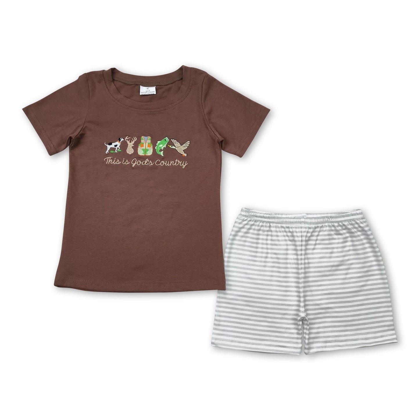Das ist Gottes Land. Jagdshorts mit Top-Streifen für Jungen.