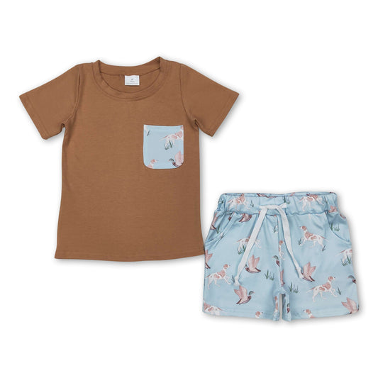 Khakifarbene Tasche Top Dog Enten-Shorts Jungen Jagdbekleidung
