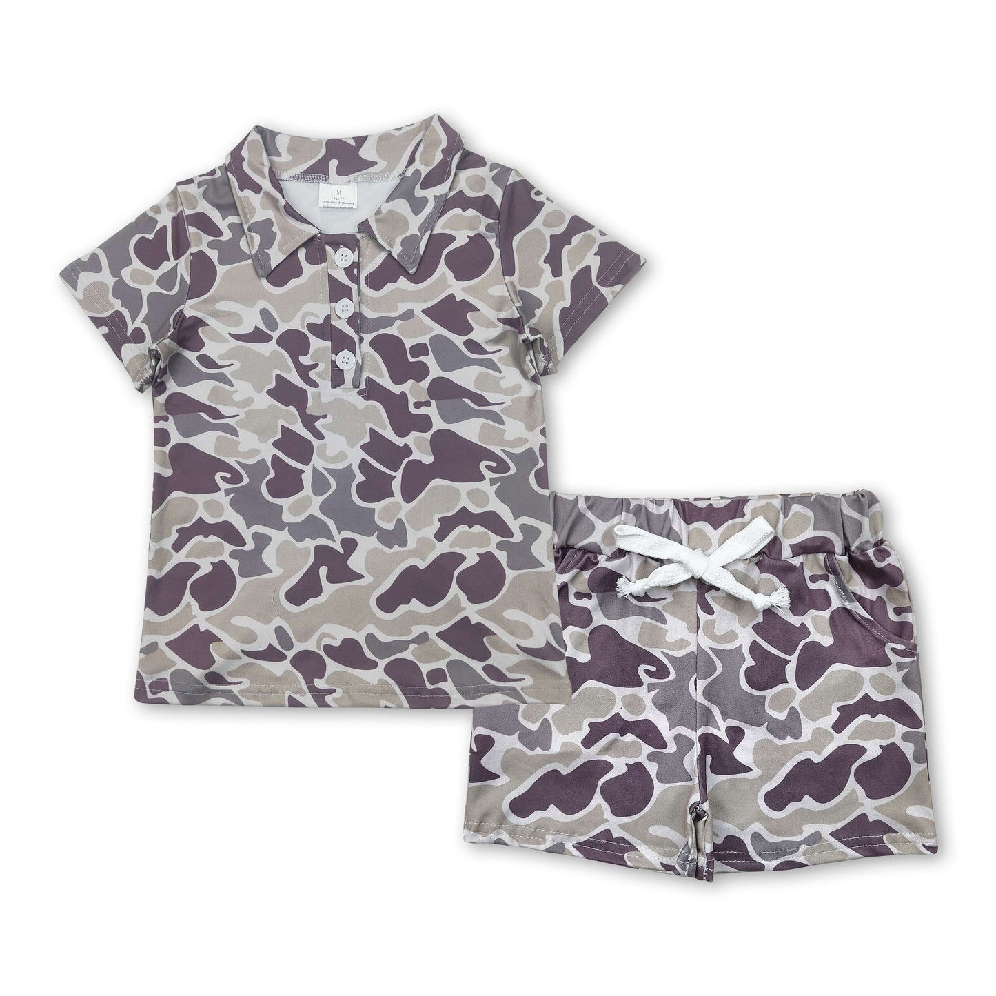 Camo-Polo-Shirt braune Shorts Kinder Jungen Sommerkleidung