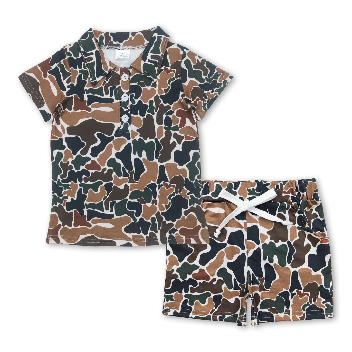 Braunes Camo Poloshirt braune Shorts Kinder Jungen Sommerkleidung