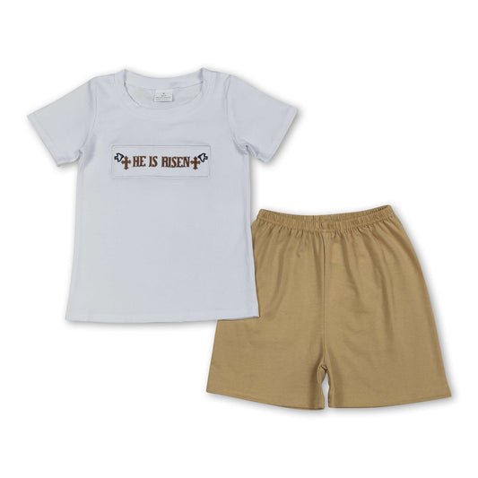 Er ist auferstanden, khakifarbene Shorts für Jungen, Osteroutfits