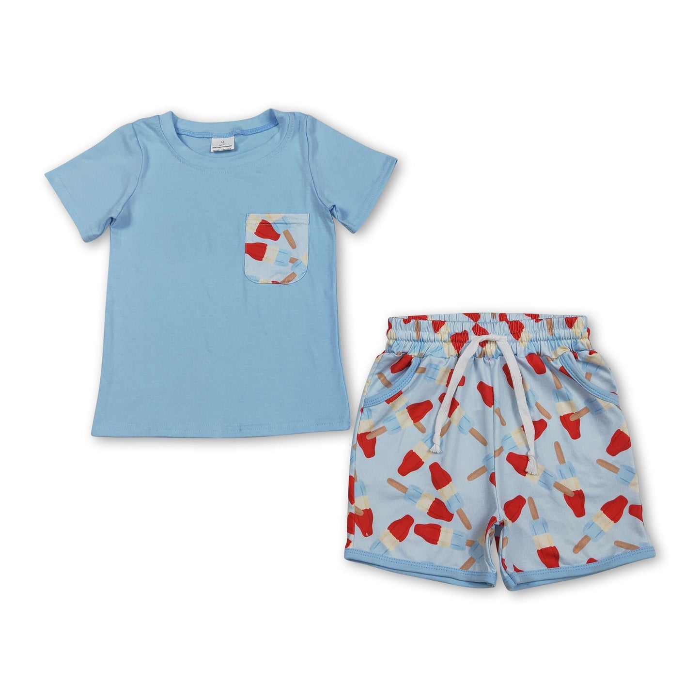 Popsicle-Taschen-Top Shorts Jungen 4. Juli Outfits