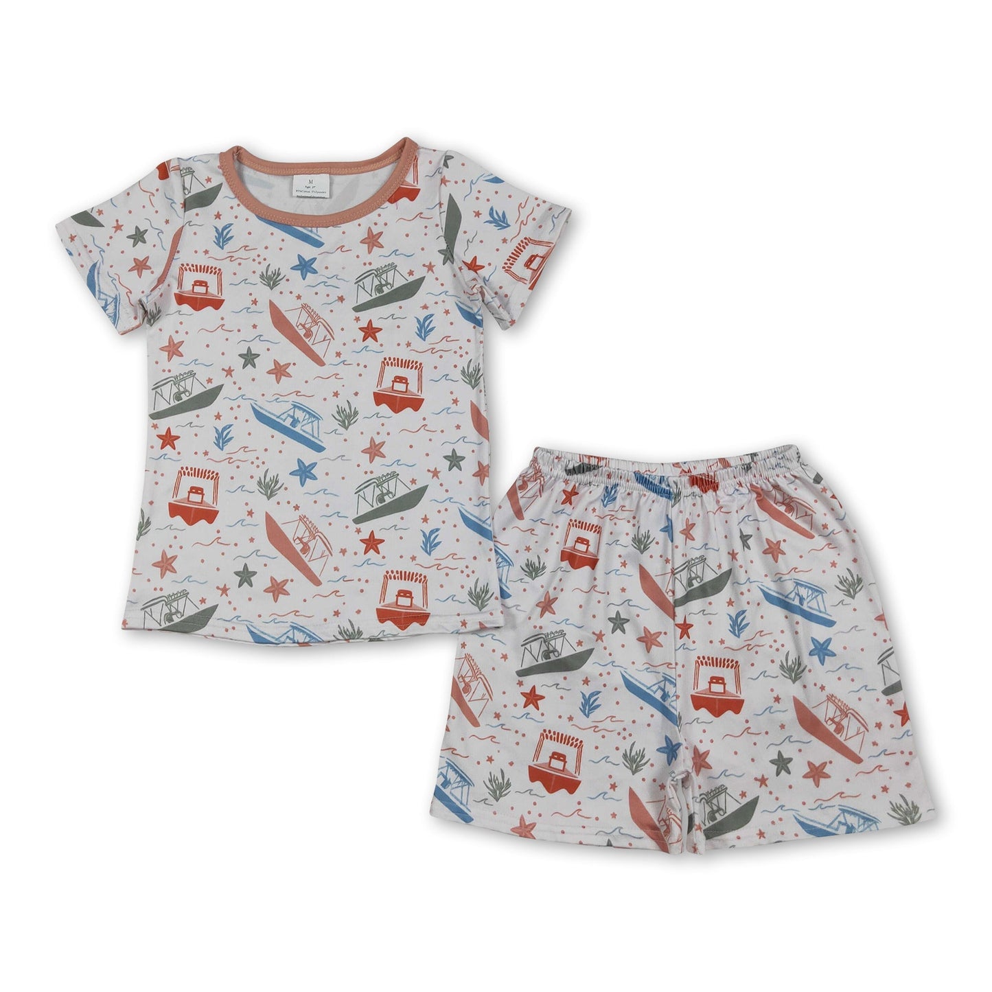 Kurzarm-Boot-Top-Shorts für Kinder Jungen Sommer-Outfits