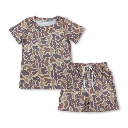 Khaki Camo Kurzarmshirt Shorts Kinder Jungen Outfits
