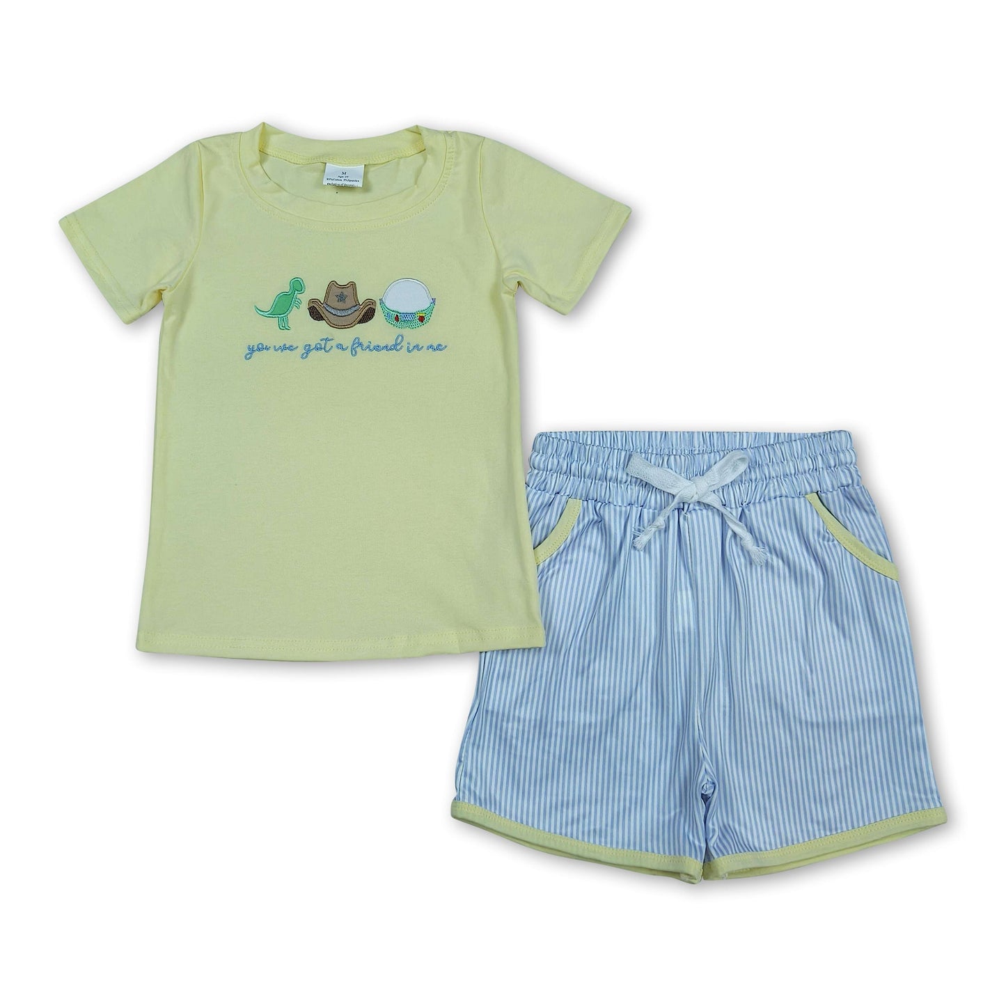 Dinosaurier Stickerei Oberteil Shorts Kinder Jungen Sommer Outfits
