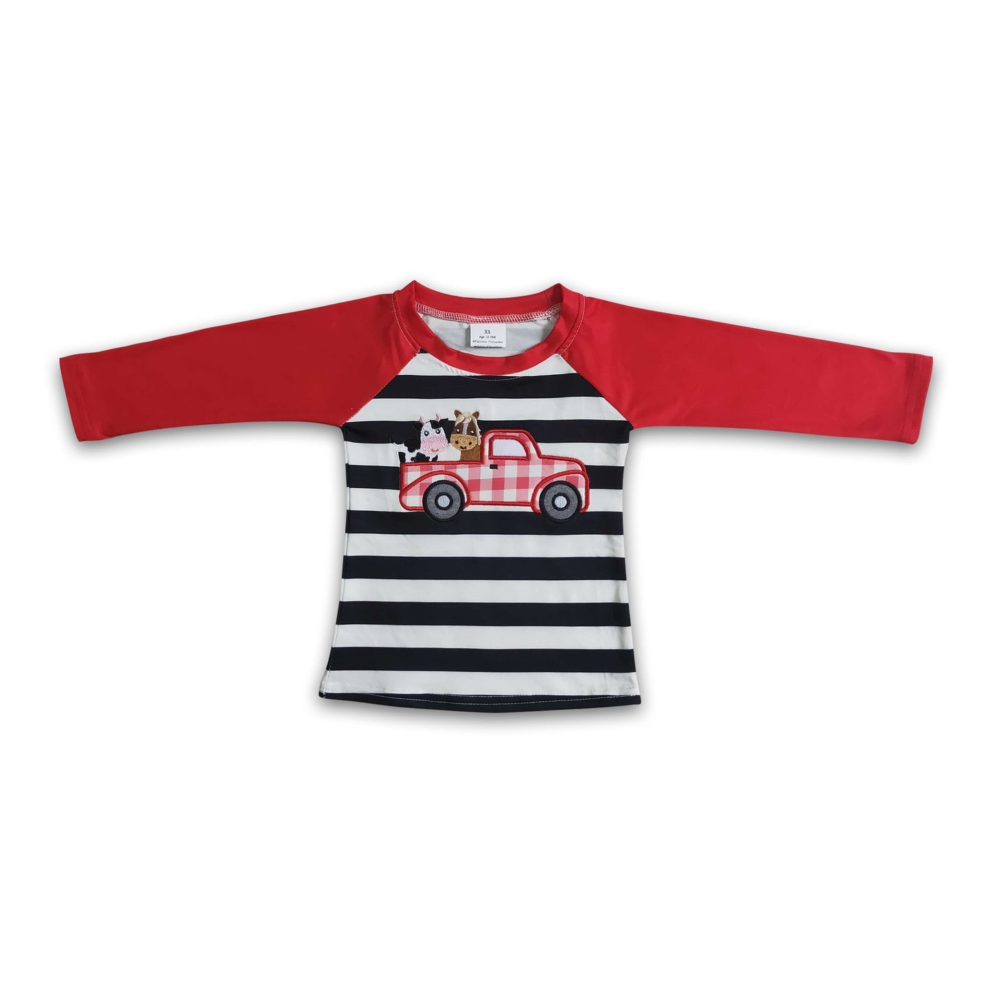 Kuh Traktor Stickerei Langarmshirt für Jungen