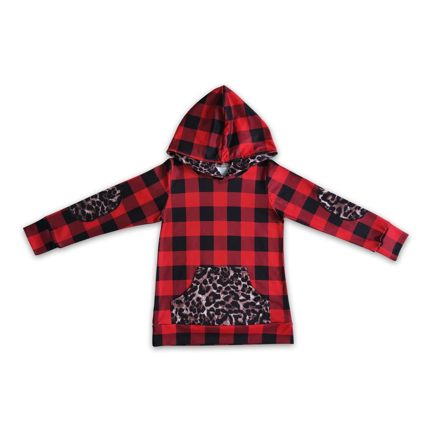 Buffalo Plaid Leopard Kinder Reißverschluss Weihnachtspullover