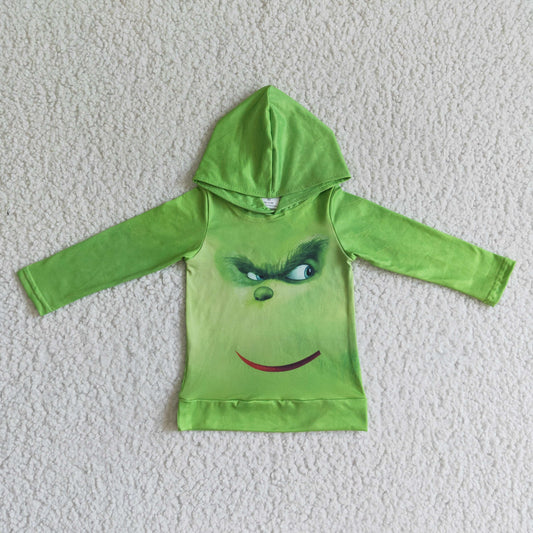 Grüner Junge Weihnachtshoodie mit langen Ärmeln