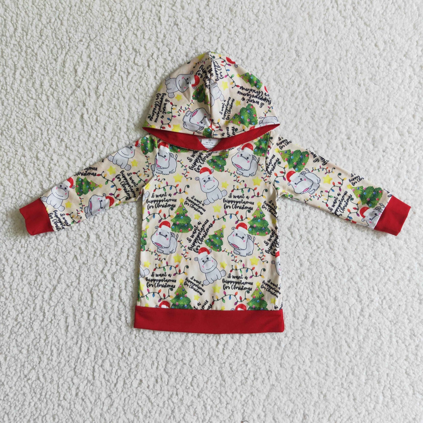 Flusspferd Langarm Baby Kinder Weihnachts-Hoodie