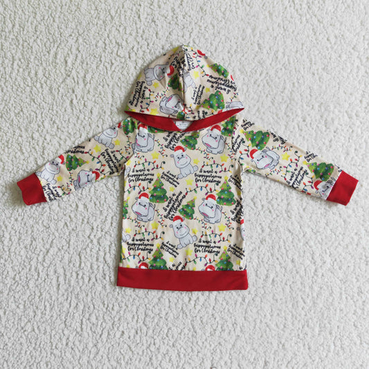 Flusspferd Langarm Baby Kinder Weihnachts-Hoodie