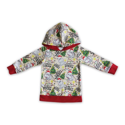 Flusspferd Langarm Baby Kinder Weihnachts-Hoodie