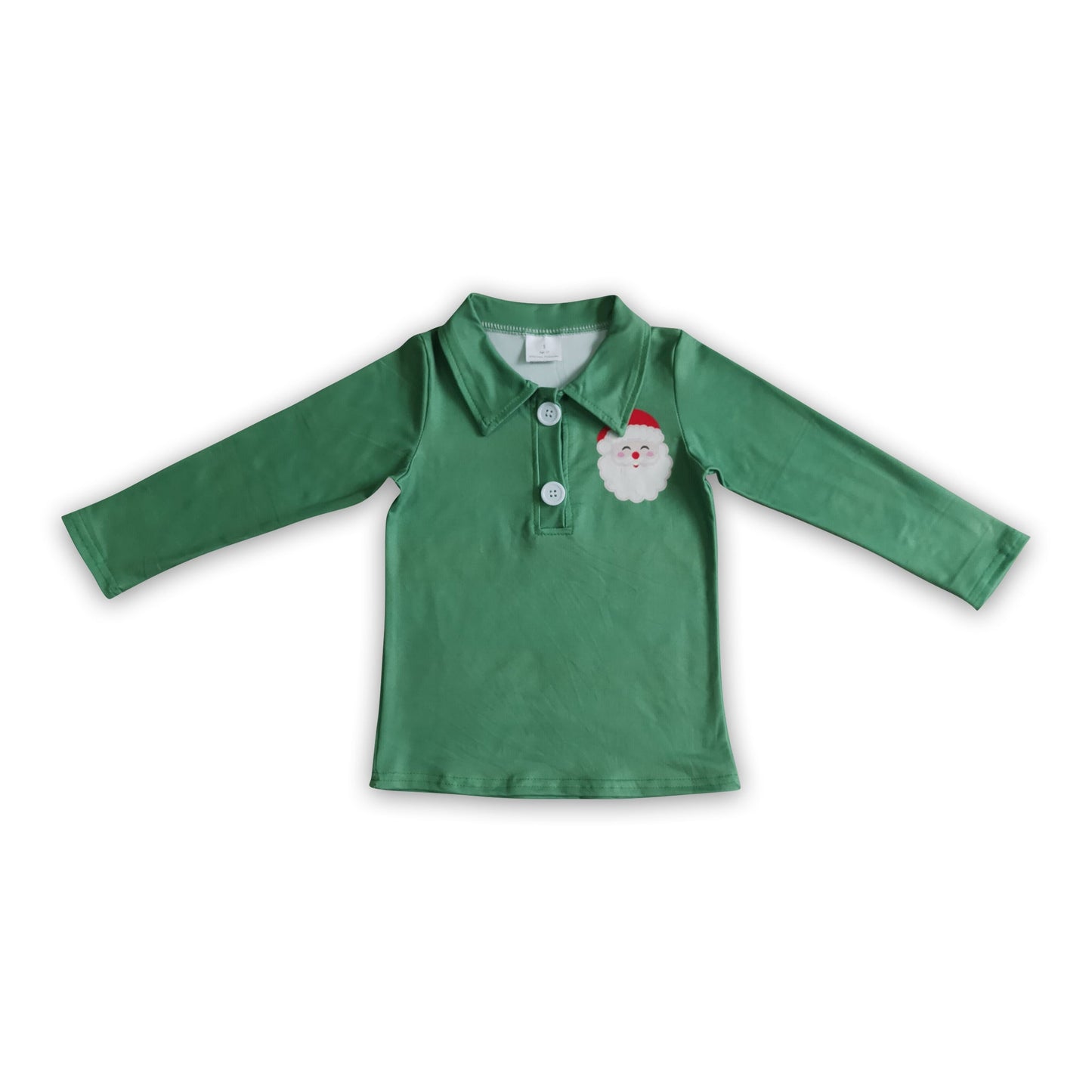 Jungen Weihnachtshemd mit Weihnachtsmann-Aufdruck und langen Ärmeln