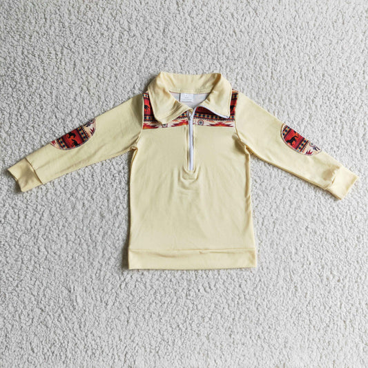 Pferd Azteken Langarm Kinder Western Reißverschluss Pullover