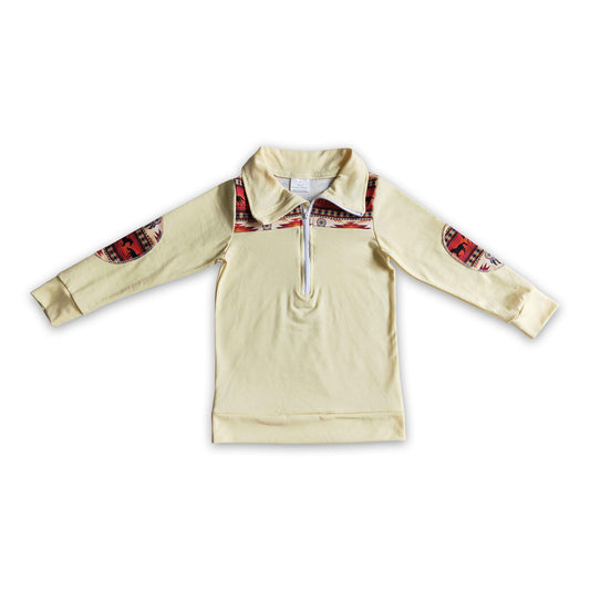 Pferd Azteken Langarm Kinder Western Reißverschluss Pullover