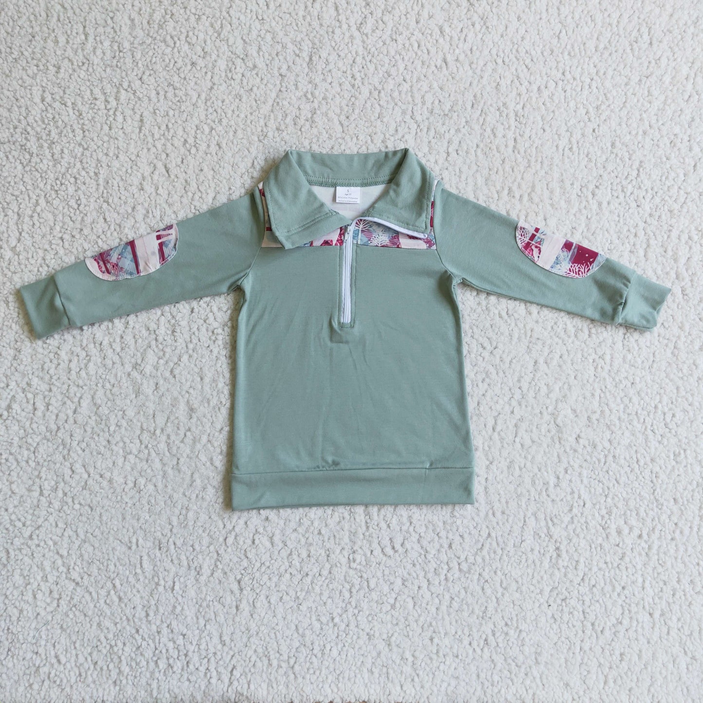 Rentier Karo Uni Baumwolle Jungen Weihnachts Pullover mit Reißverschluss