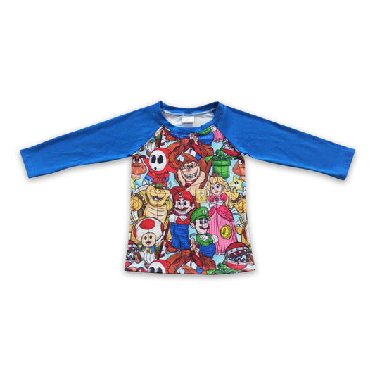 Blue long sleeves game boy shirt