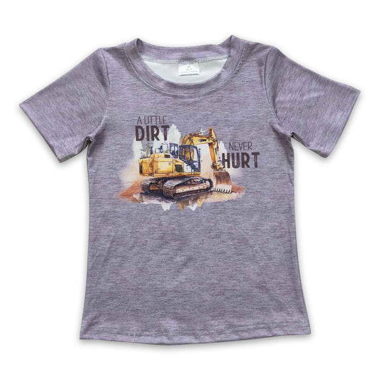 Graues Bagger-Jungen-Shirt mit kurzen Ärmeln