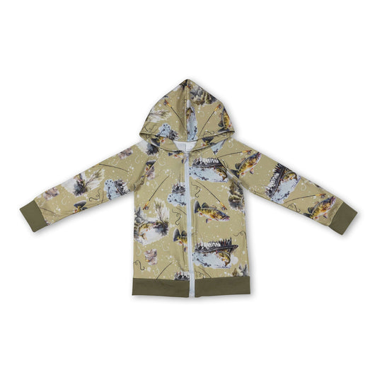 Kapuzenjacke für Babys und Kinder mit dem Spruch „Just a boy who loves to fish“
