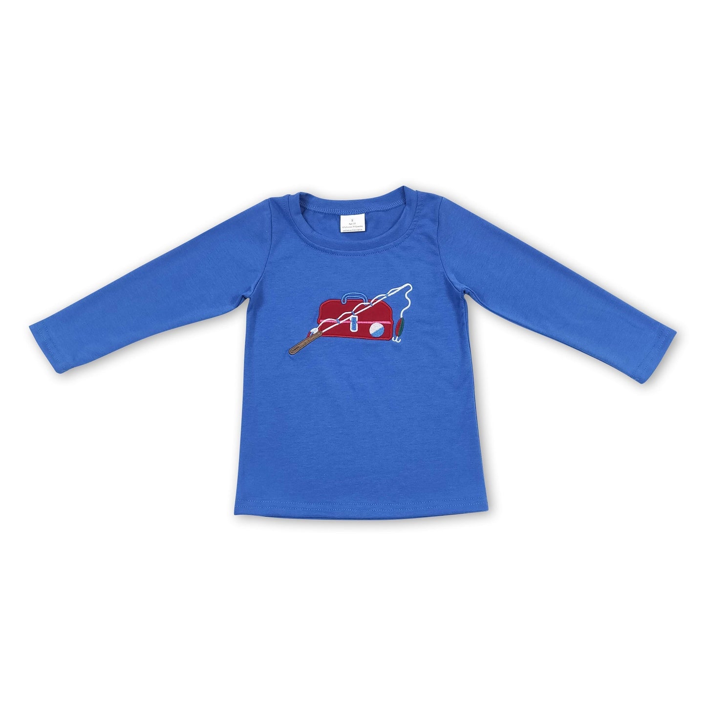 Blaues langärmliges Angelshirt für Jungen