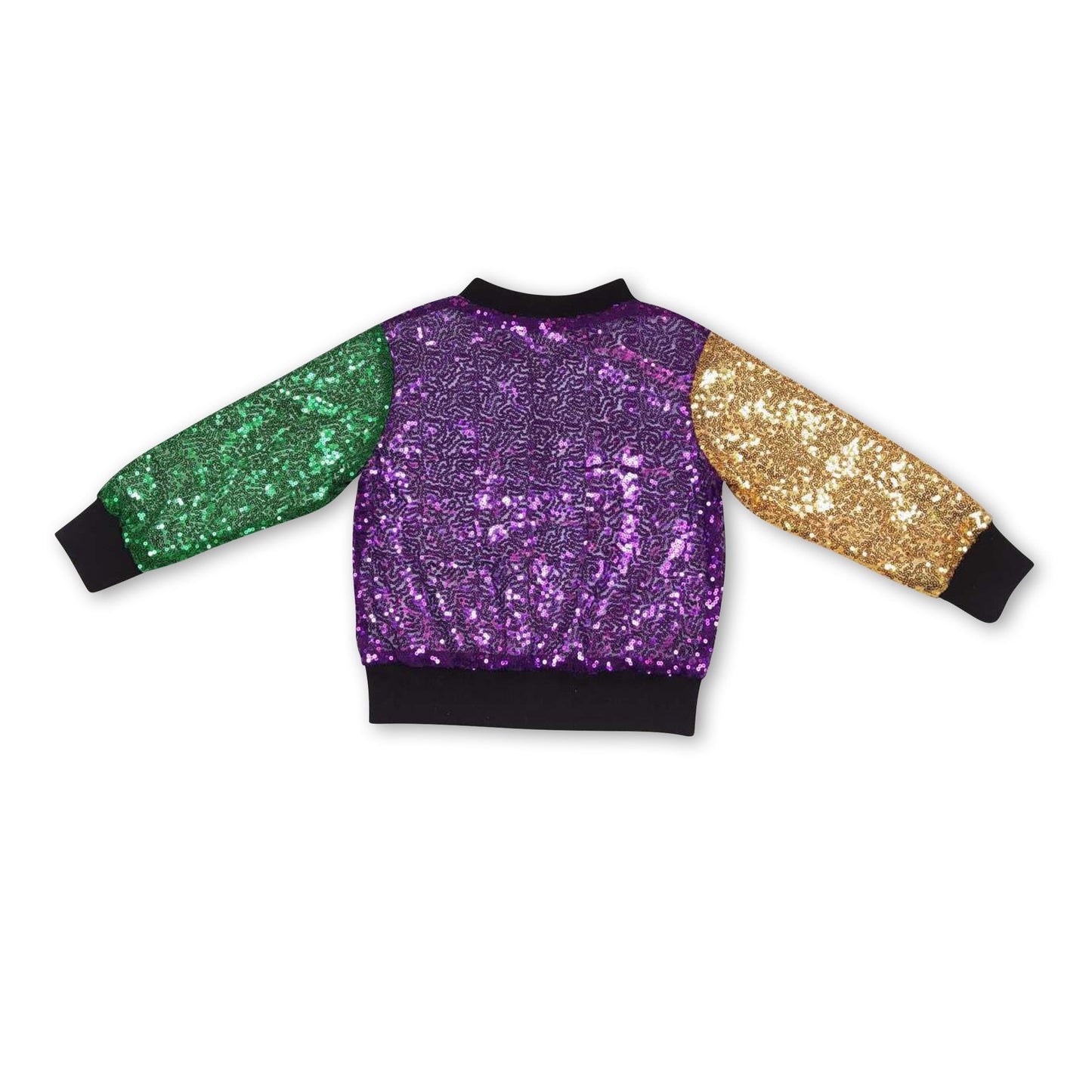 Violett goldgrüne Pailletten-Kinder-Mardi-Gras-Jacke
