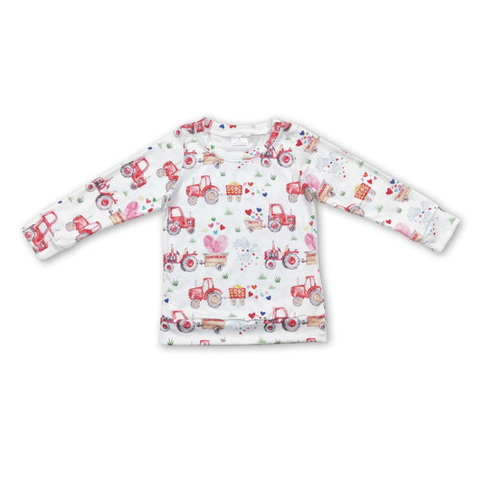Herz-Truck Langarm-Baby-Kinder-Valentinstagsshirt