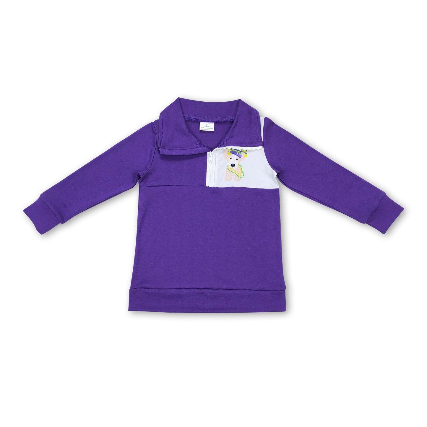 Lila karierter Hund Kinder Jungen Karnevals-Pullover