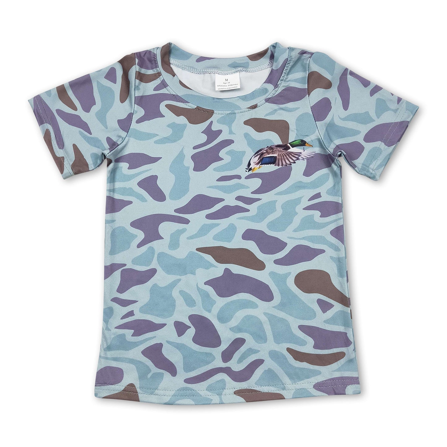 Kurzärmeliges Camo-Enten-Jungen-T-Shirt