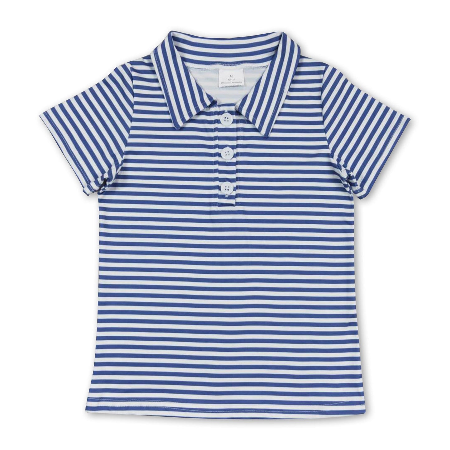 Kurzärmliges Polo-Shirt für Jungen mit blauen Streifen