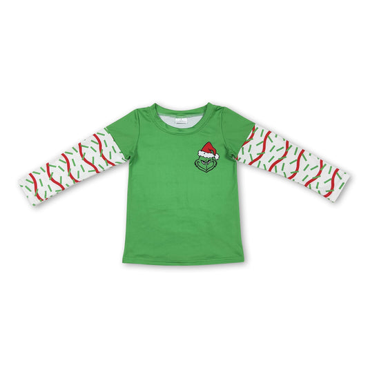 Grünes Langarm-Weihnachtsshirt für Babys und Kinder