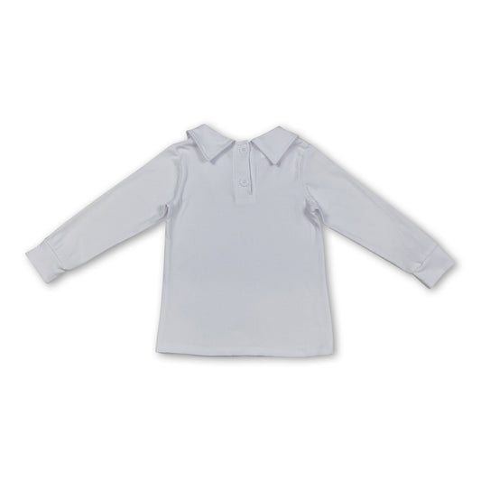 Weißes Langarmshirt aus Baumwolle für Babys und Kinder