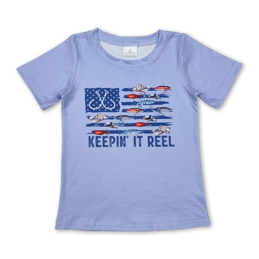 Graues Kurzarm-Lure-Fishing-Baby-Jungen-Shirt