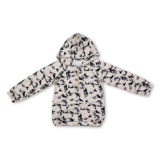 Khaki Kaktus Rodeo Western Kleinkinder Kapuzenpullover