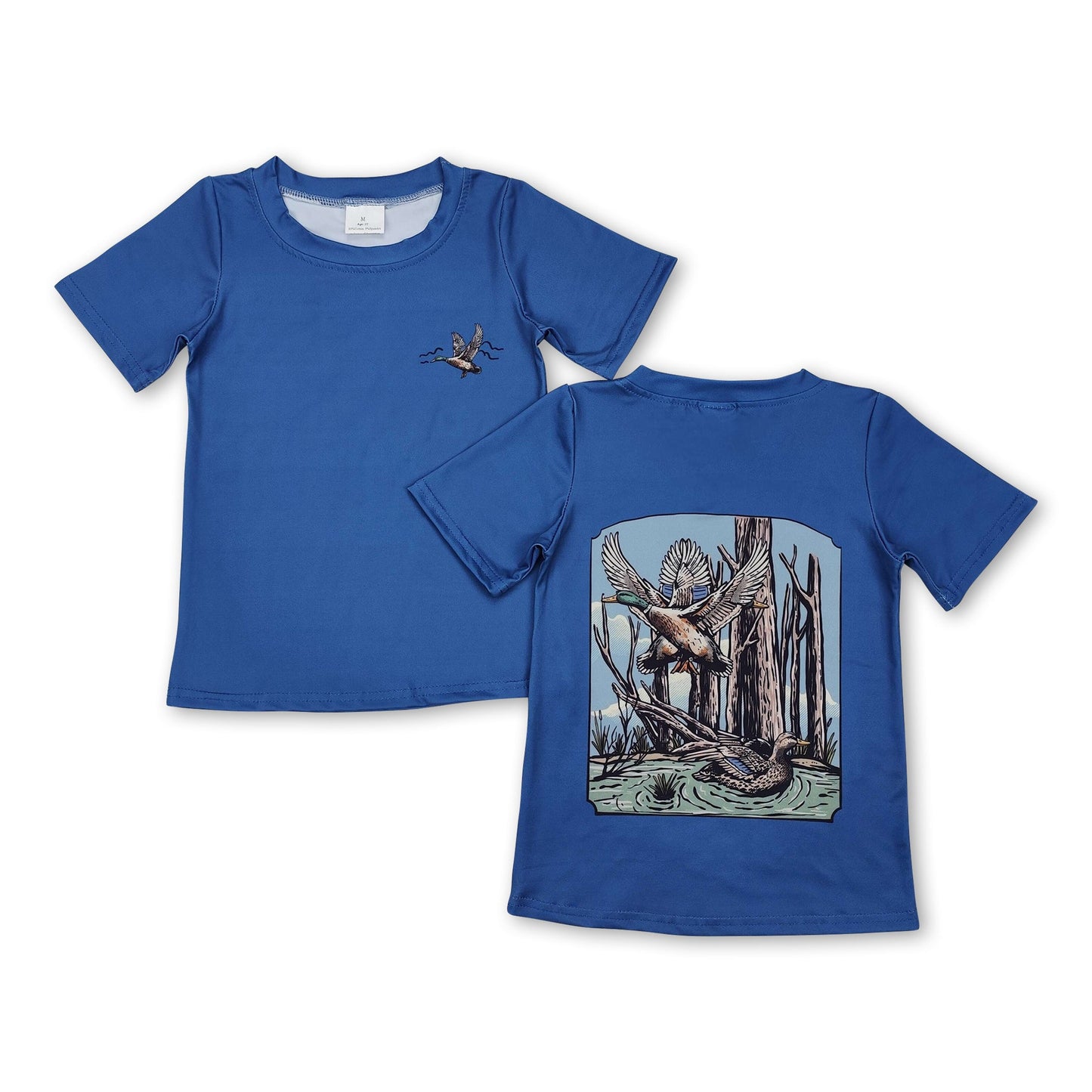 Kurzärmliges blaues Enten-Jungen-Shirt