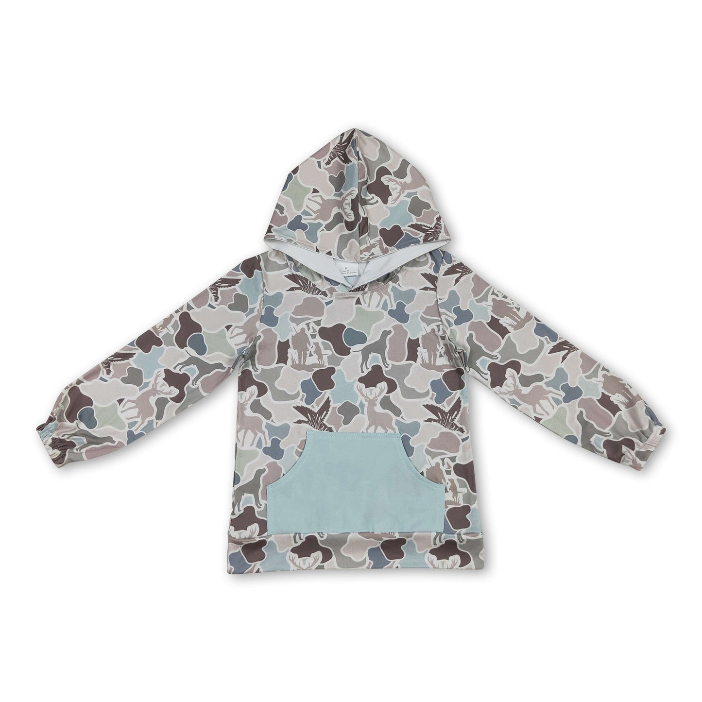 Langärmliger Camo-Hirsch Enten Kinder Jungen Hoodie