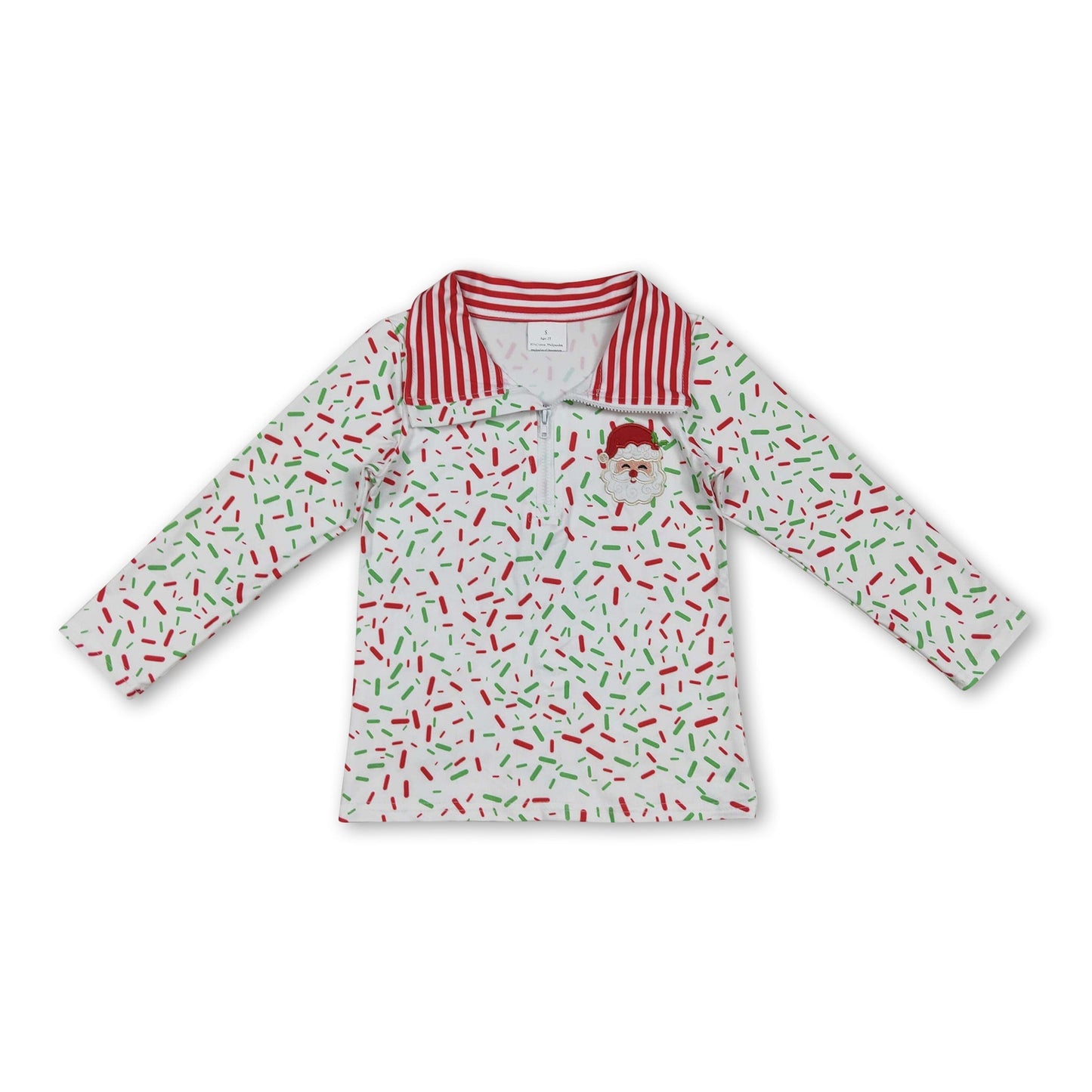 Rot-grüner Eiscreme-Streusel-Weihnachtsmann-Kinderpullover