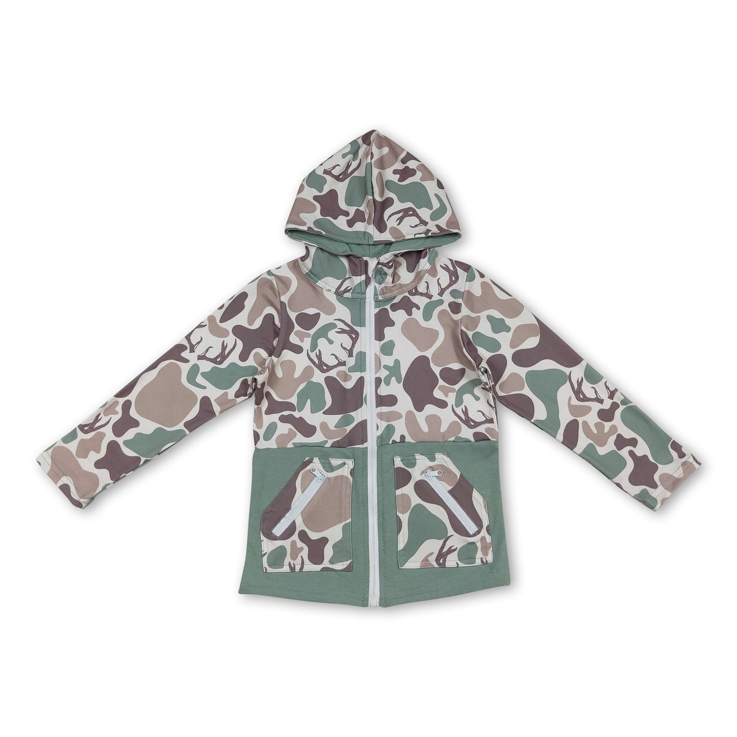 Langarm Camo Seer Taschen Kinder Kapuzenjacke