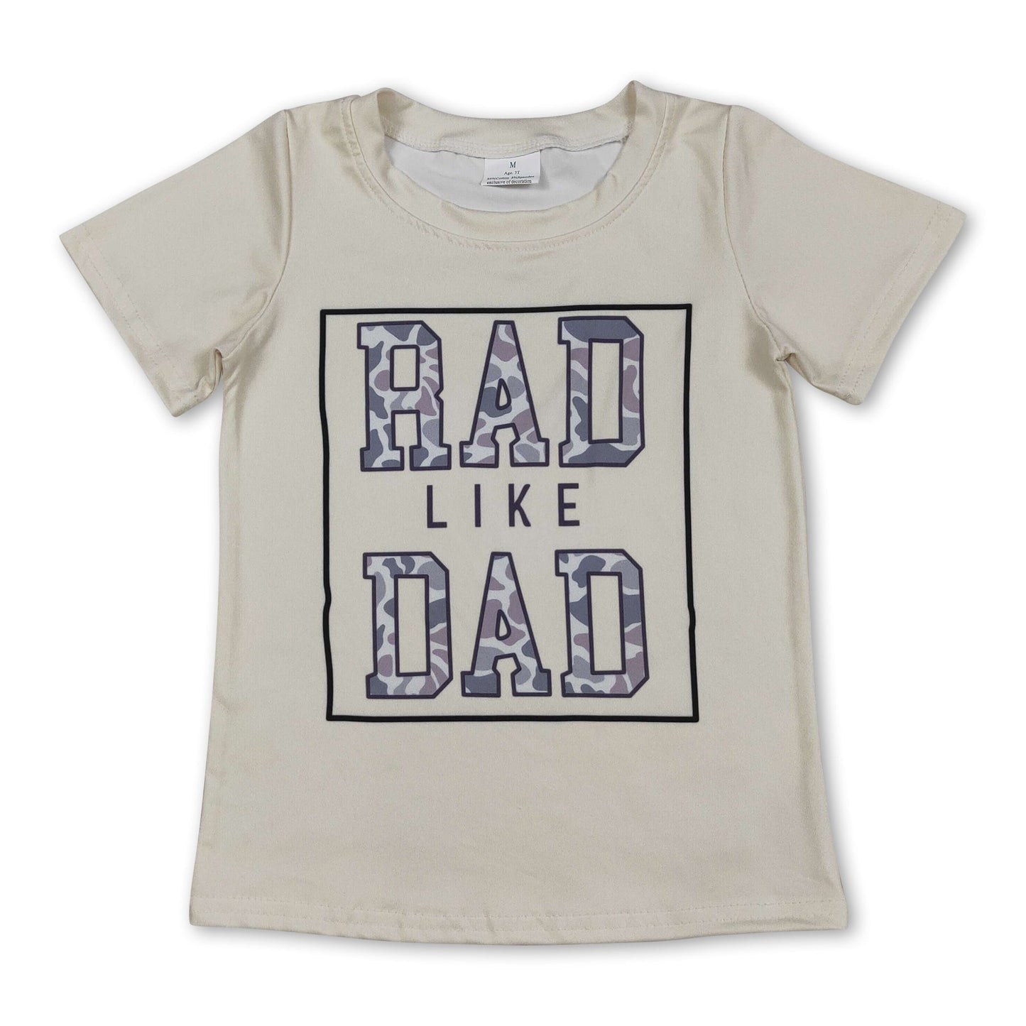 Kurzarm-T-Shirt für Jungen mit Camouflage-Muster „Rad Like Dad“
