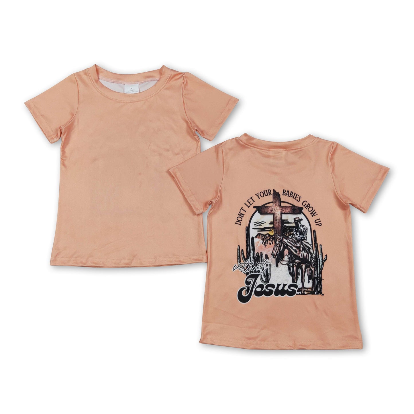 Kurzärmeliges Westernshirt mit Kakteen-Rodeo-Motiv für Jungen