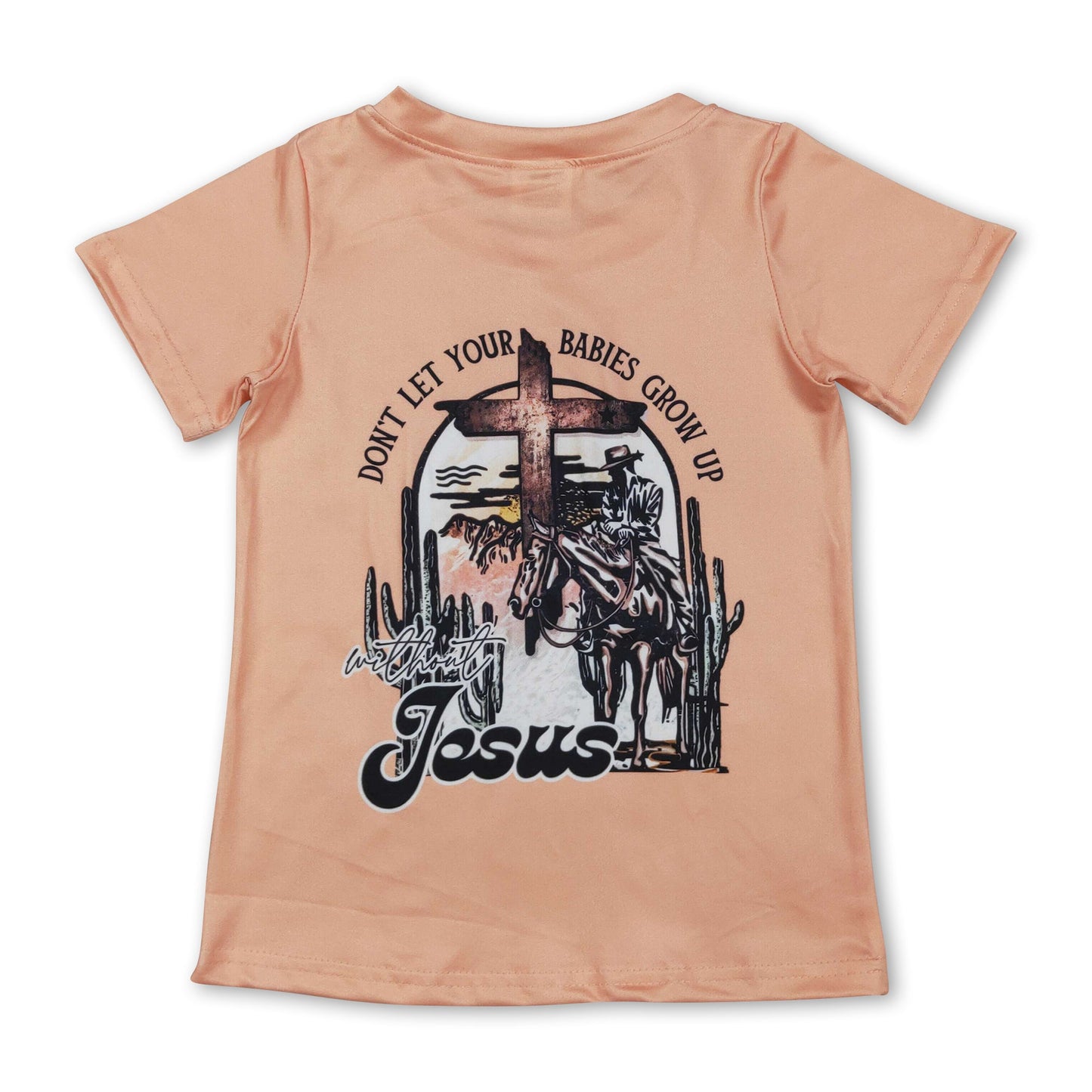 Kurzärmeliges Westernshirt mit Kakteen-Rodeo-Motiv für Jungen