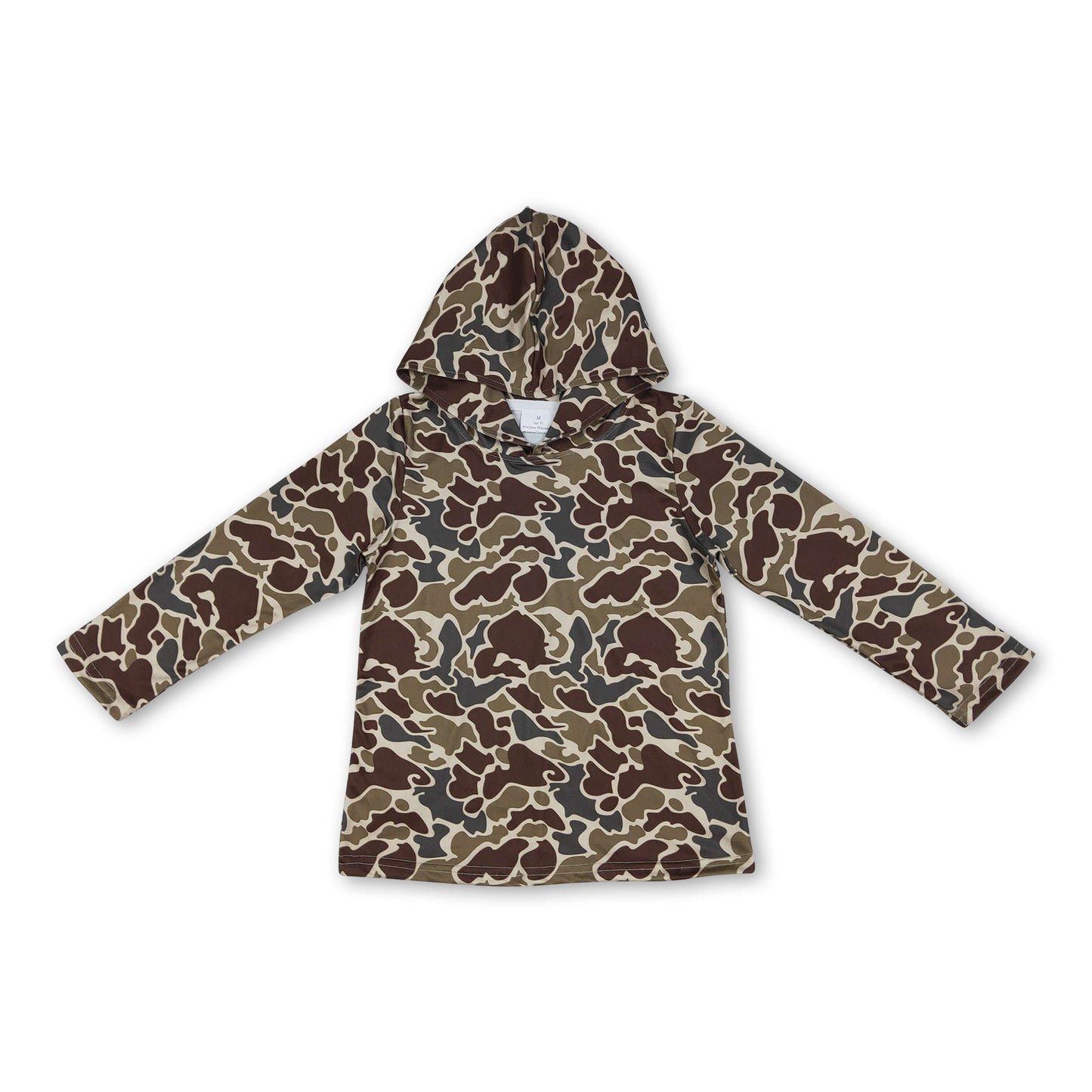 Langärmelige dunkle Camo-Kapuzenpullis für Jungen