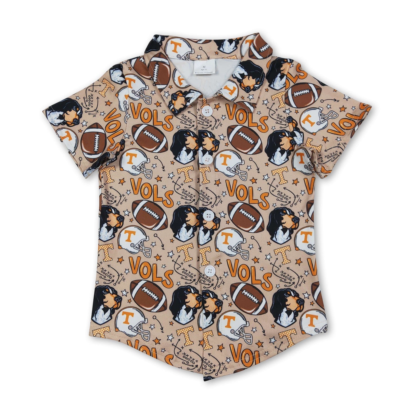 Fußballhund T-Kinder Jungen Team Button-Down-Hemd
