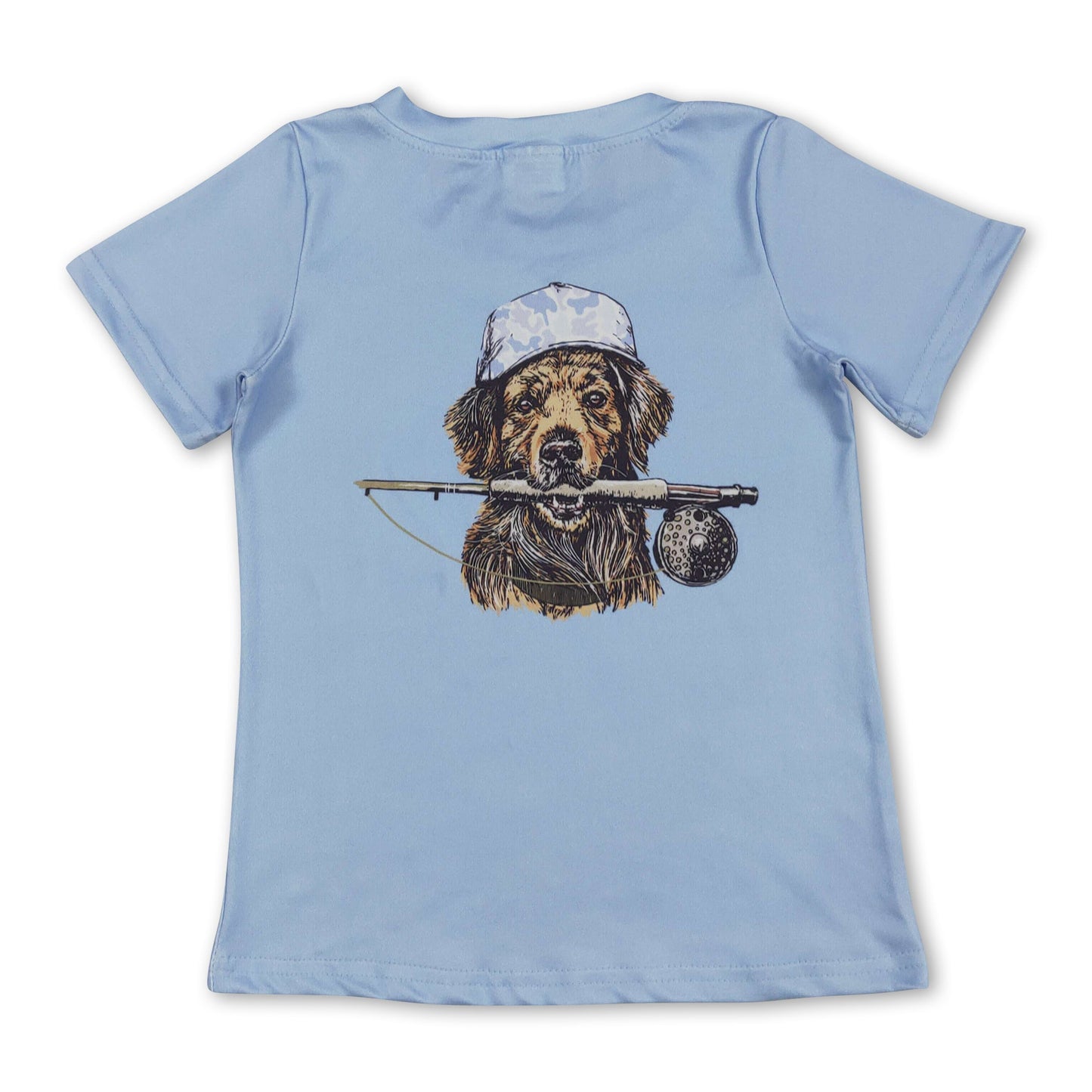 Kurzärmeliges Camouflage-Jagdhund-Fischer-Jungen-Sommerhemd