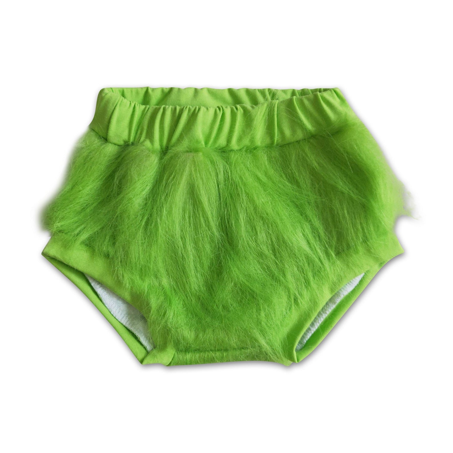 Grüngesichtige Kunstfell-Weihnachts-Bummies für Babys/Kinder