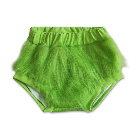 Grüngesichtige Kunstfell-Weihnachts-Bummies für Babys/Kinder