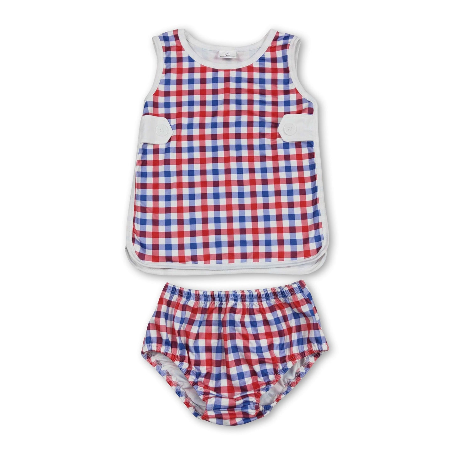 Rot blau kariertes Oberteil Pumphose Baby Jungen 4. Juli Set