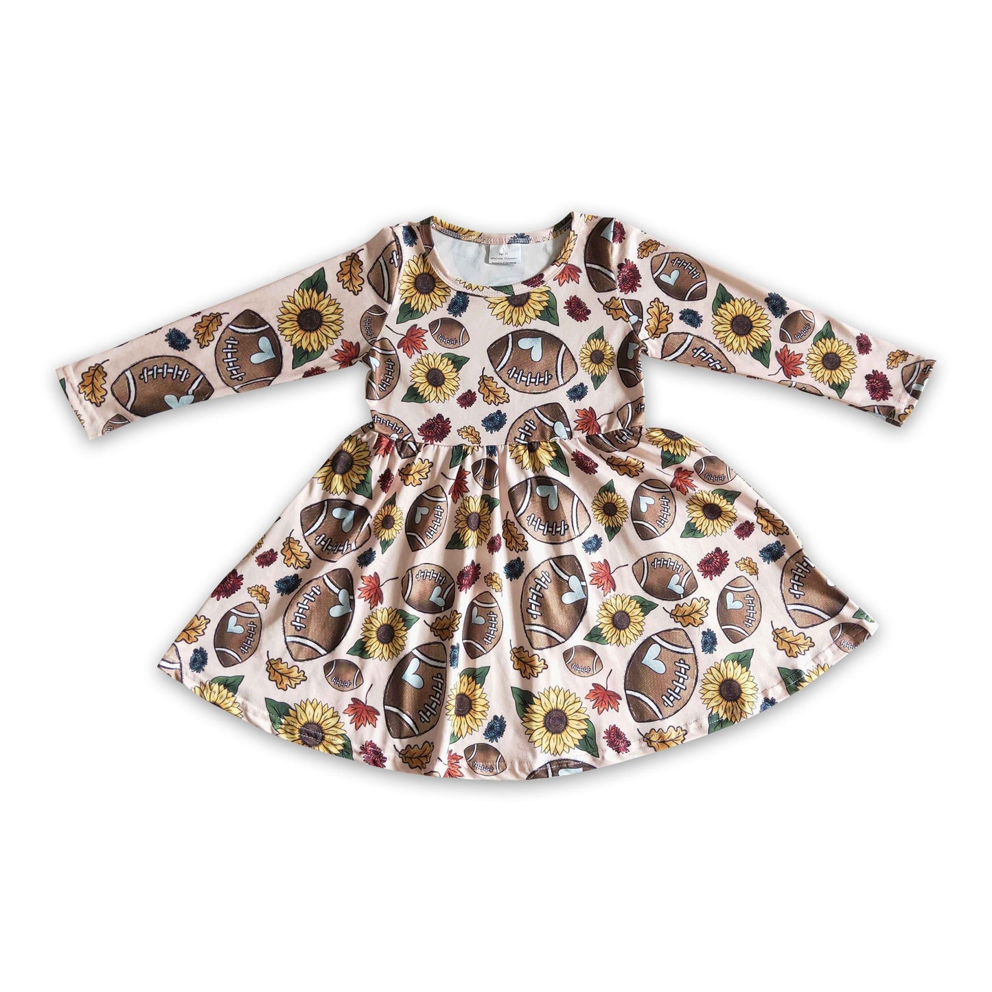 Fußball-Sonnenblumen-Langarm-Babykleid
